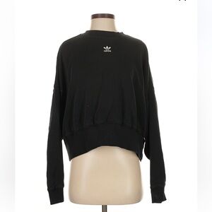 Adidas Originals Black Cropped Crewneck Sweatshirt Small
